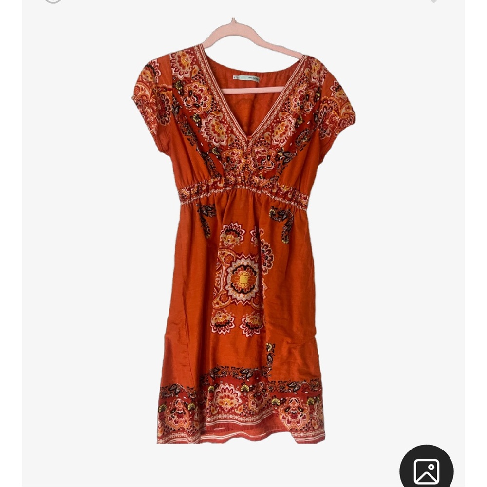 Orange Floral Dress